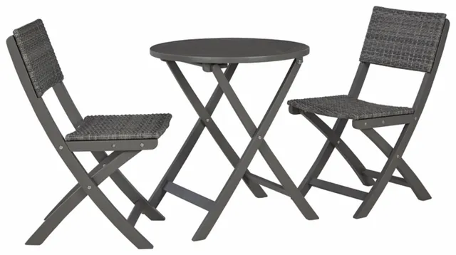 Signature Design by Ashley® Safari Peak 3 Pieces Gray Outdoor Table and Chairs Set-0