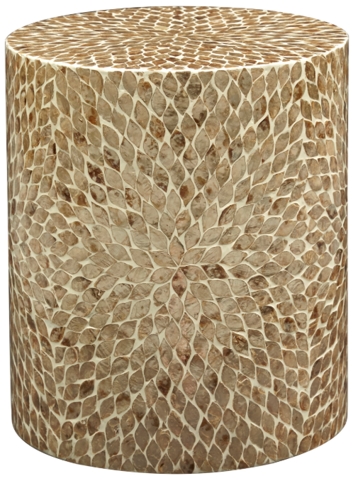 Jofran Inc. Global Archive Sand Round Capiz Accent Table