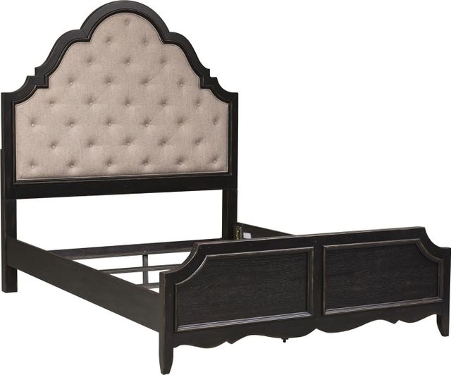Liberty Furniture Chesapeake Antique Black Queen Upholstered Bed 0