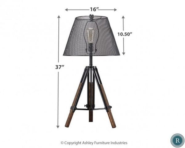 Signature Design by Ashley® Leolyn Black/Brown Metal Table Lamp 1