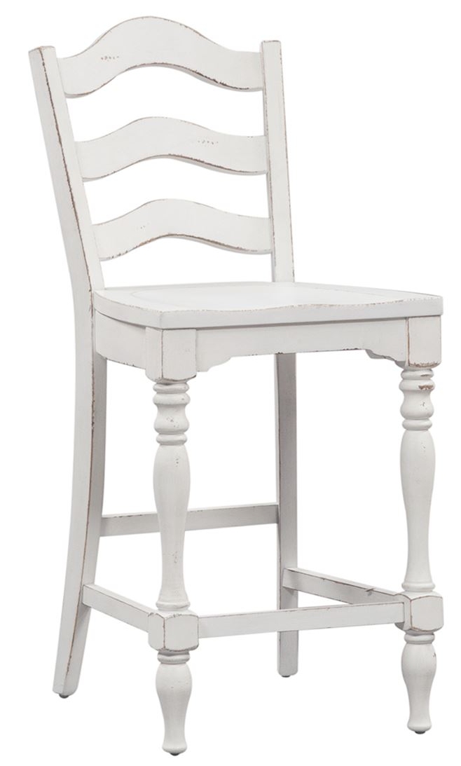 Liberty Furniture Magnolia Manor Antique White Ladder Back Counter Chair