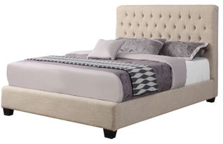 Coaster® Chloe Oatmeal Queen Upholstered Bed