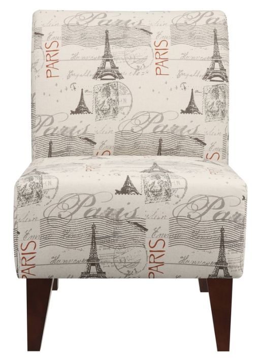 Elements International Scarlett Paris Script Accent Slipper Chair