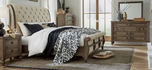 Liberty Americana Farmhouse 5-Piece Beige/Dusty Taupe Queen Sleigh Bed Set