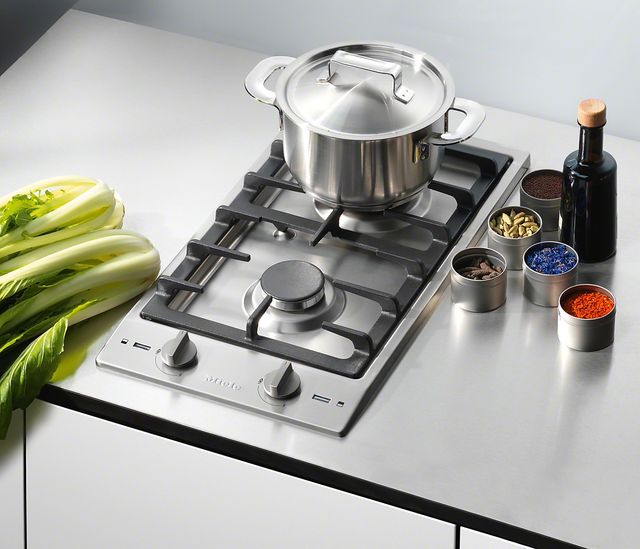 Miele CombiSet™ 11.31" Stainless Steel Double Gas Cooktop-2