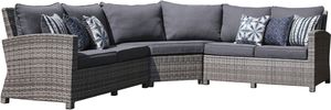 Signature Design by Ashley® Salem Beach 3-Piece Gray Outdoor Sectional
