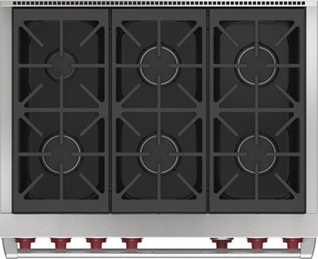 Wolf® 36" Natural Gas Stainless Steel Freestanding Dual Fuel Range-3