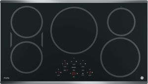 GE Profile™ Series 36" Black with Stainless Steel Induction Cooktop