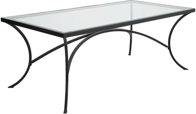 Uttermost® Alayna Satin Black Metal/Glass Coffee Table | Wood's Furniture