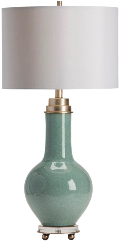 Crestview Collection Penta Blue-Green/Silver/White Table Lamp