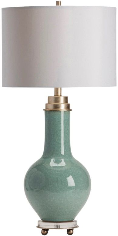 Crestview Collection Penta Blue-Green/Silver/White Table Lamp-0