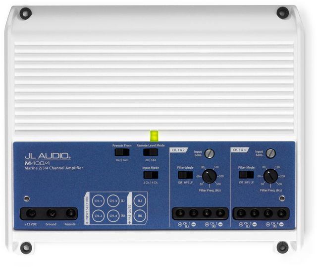 JL Audio® 400 W 4 Ch. Class D Full-Range Marine Amplifier 6