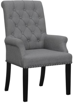 Coaster® Alana Grey Upholstered Tufted Arm Chair