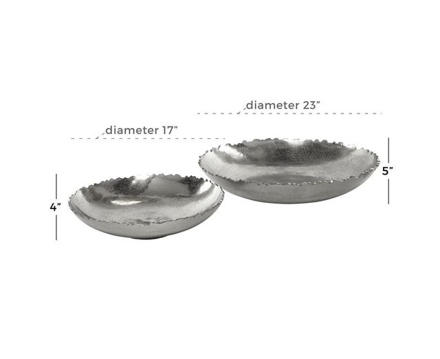 Uma Home Venus Williams Collection Silver Aluminum Dishes - Set of 2-3