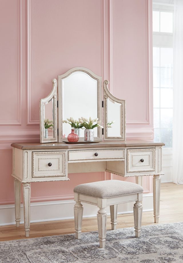 Signature Design by Ashley® Realyn Antiqued Two Tone 2 Piece Vanity Set 1
