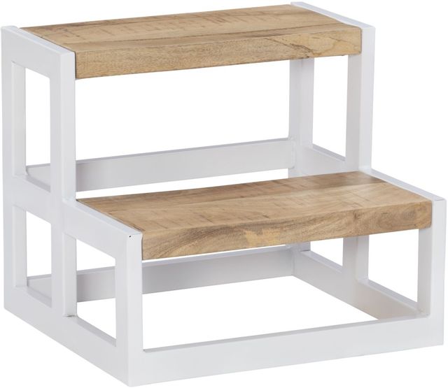 Powell® Blythe Natural/White Bed Steps-0