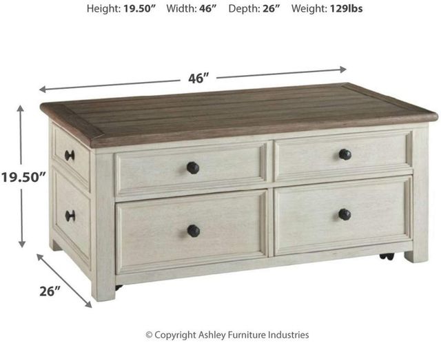 Signature Design by Ashley® Bolanburg Two-tone Lift Top Coffee Table 7