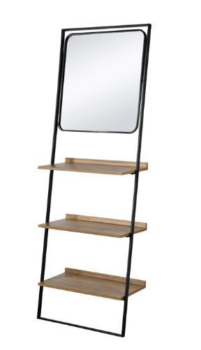 StyleCraft Natural Decorative Wall Shelf with Mirror