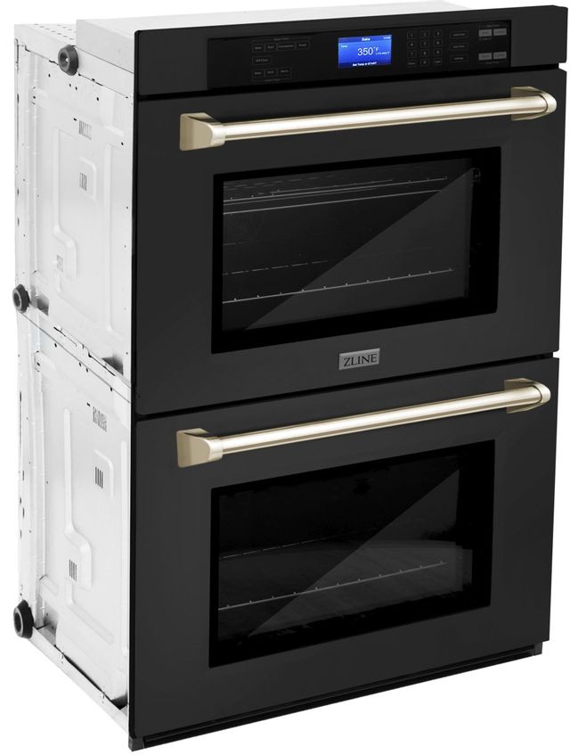 ZLINE Autograph Edition 30" Black Stainless Steel Double Electric Wall Oven  3