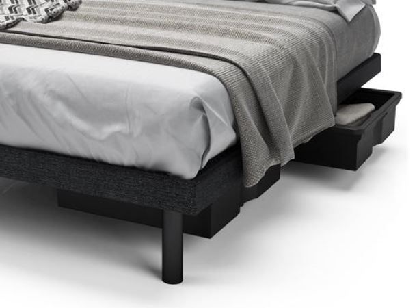 Beaudoin Reflexx Stallion Black 13" Full Platform Bed with 2 Drawers 1