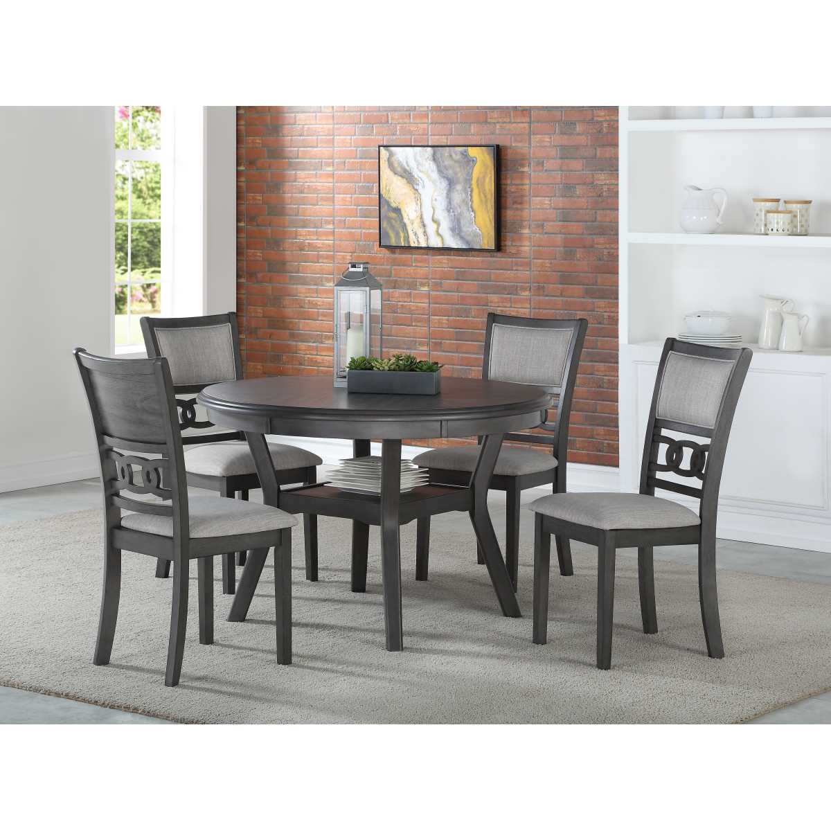 New Classic Furniture Gia Round Dining Table & 4 Chairs