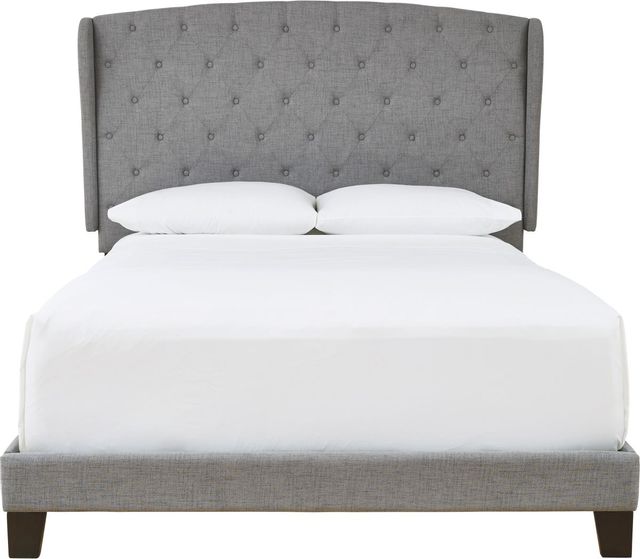 Signature Design by Ashley® Vintasso Gray Queen Upholstered Panel Bed 4