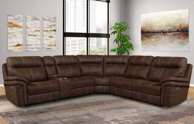 Parker House® Mason 6-Piece Dark Kahlua Sectional Sofa Set 2