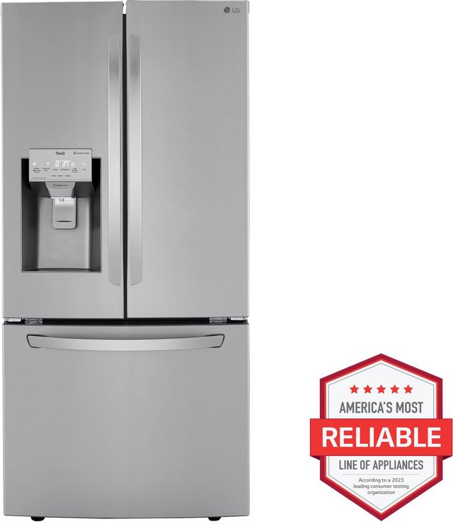 LG 33 in. 24.5 Cu. Ft. PrintProof™ Stainless Steel French Door Refrigerator-1