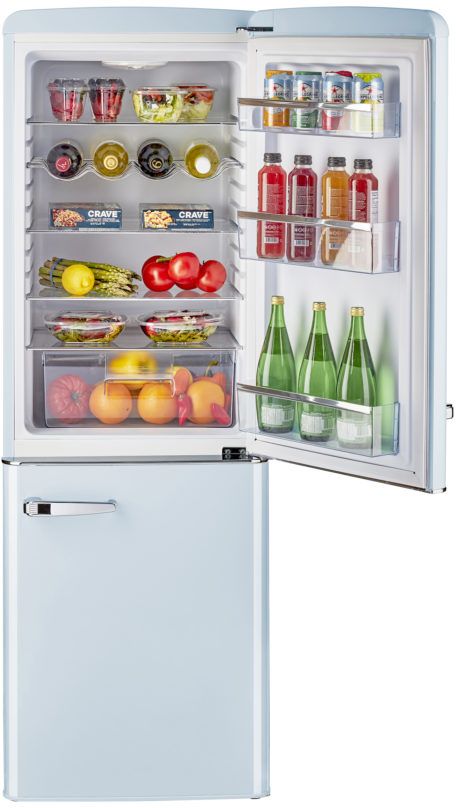 Unique® Appliances Classic Retro 7.0 Cu. Ft. Powder Blue Counter Depth Freestanding Bottom Freezer Refrigerator 2
