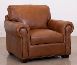 USA Premium Leather Furniture 4955 Saddle Glove All Leather Chair