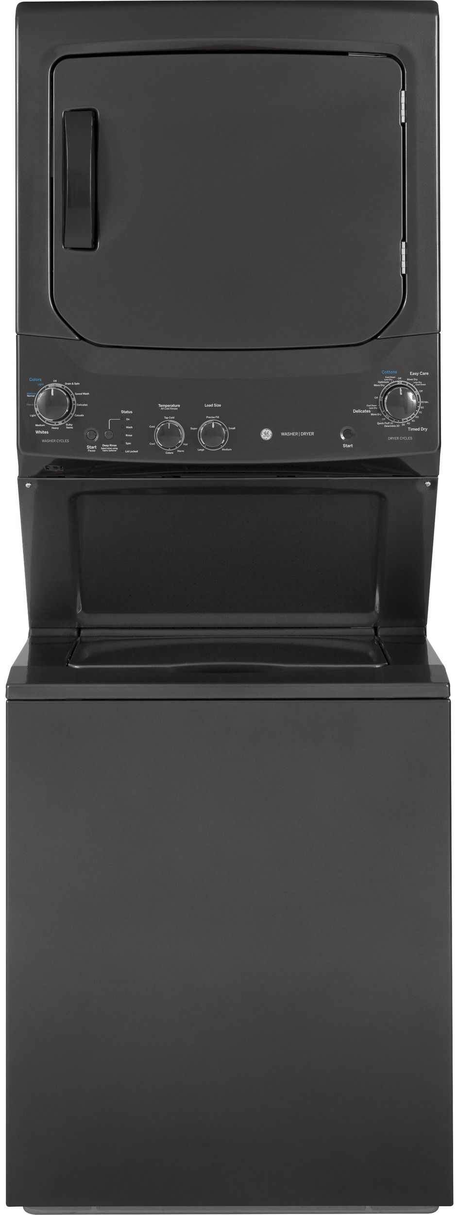 GE® Unitized Spacemaker® Stack Laundry-Diamond Gray