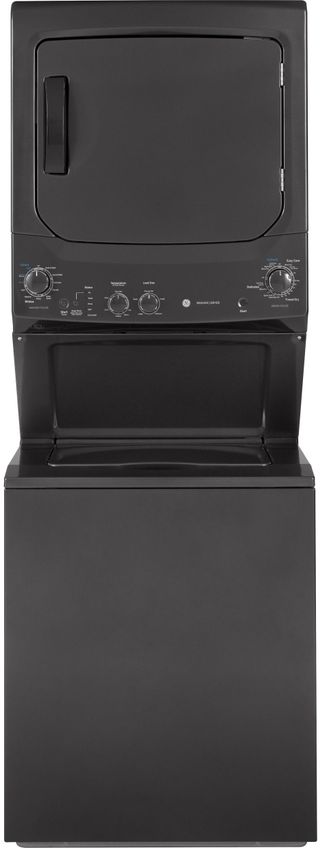 GE® Unitized Spacemaker® 3.8 Cu. Ft. Washer, 5.9 Cu. Ft. Dryer Diamond Gray Stack Laundry