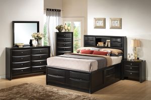 Coaster® Briana 4 Piece Black King Storage Bedroom Set