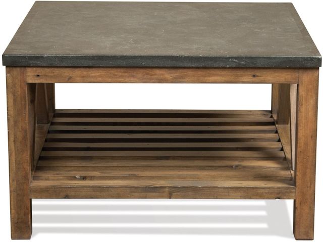 Riverside Furniture Weatherford Bluestone Bunching Coffee Table with Reclaimed Natural Pine Base-1