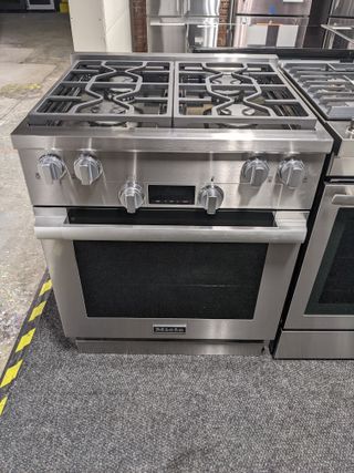 Miele 30" Clean Touch Steel Pro Style Dual Fuel Natural Gas Range