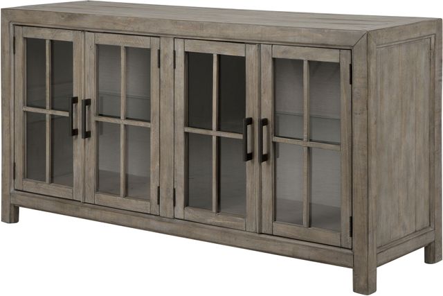 Magnussen Home® Tinley Park Dove Tail Grey Buffet Curio Cabinet-2