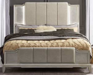 Liberty Luxe Living Light Gray Queen Upholstered Bed