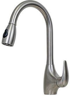E2 Stainless Sacramento Single Handle Gooseneck Kitchen Faucet with a Pull Down Spray