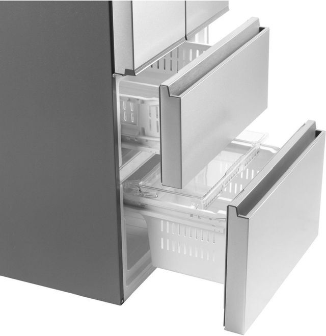 Haier 14.5 Cu. Ft. Fingerprint Resistant Stainless Steel Counter Depth French Door Refrigerator  2