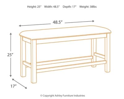 Signature Design by Ashley® Moriville Beige Double Upholstered Bench-3