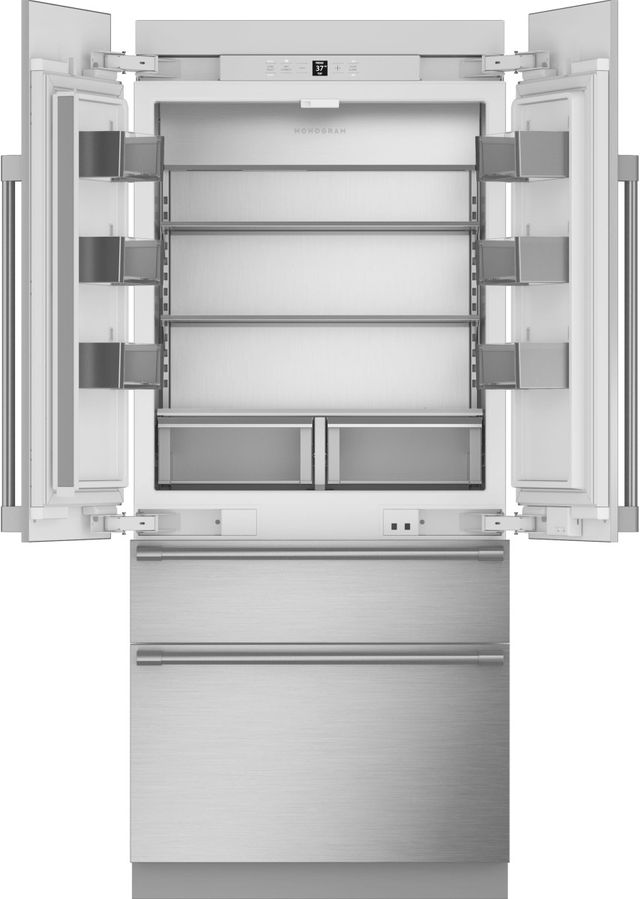 Monogram® 20.1 Cu. Ft. Stainless Steel Counter Depth French Door Refrigerator 2