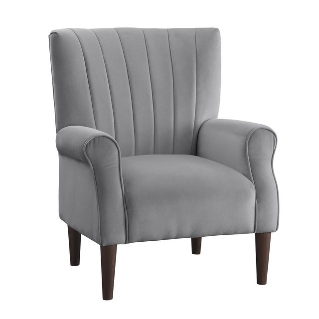 Homelegance Dark Grey Velvet Accent Chair-1