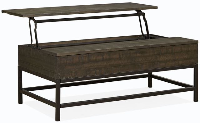 Magnussen Home® Parker Distressed Whiskey/Matte Black Lift Top Cocktail Table-2