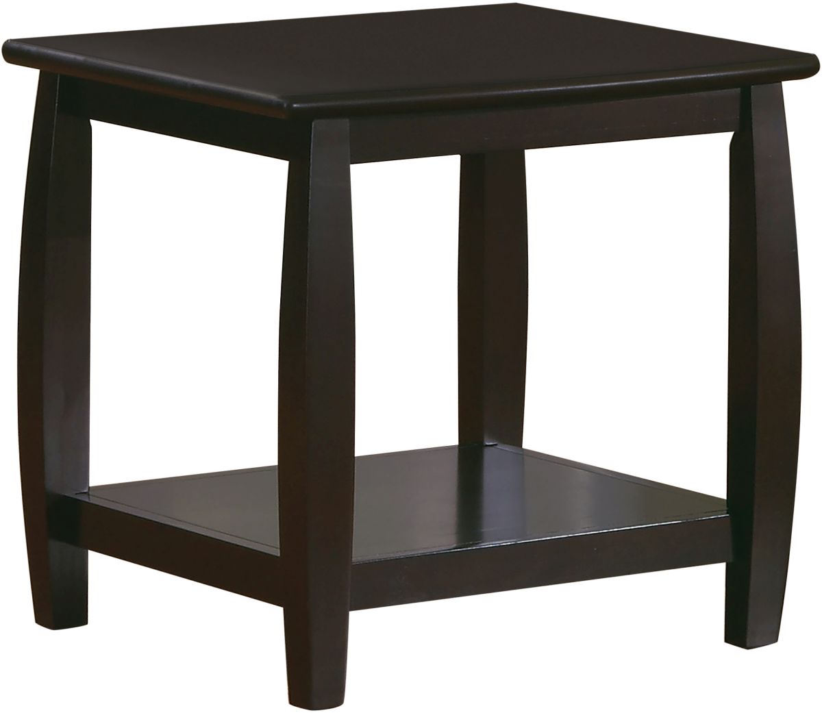Coaster® Espresso Square End Table With Bottom Shelf