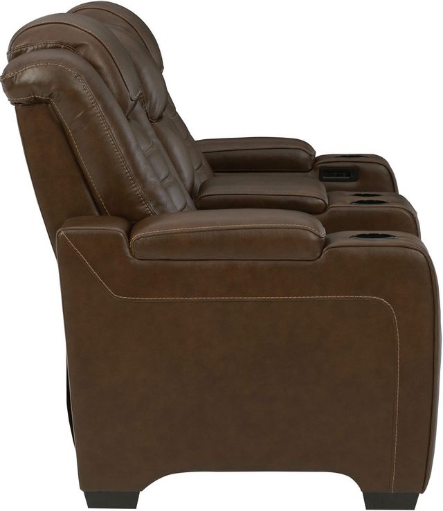 Signature Design by Ashley® Backtrack Chocolate Power Reclining Loveseat with Console 6