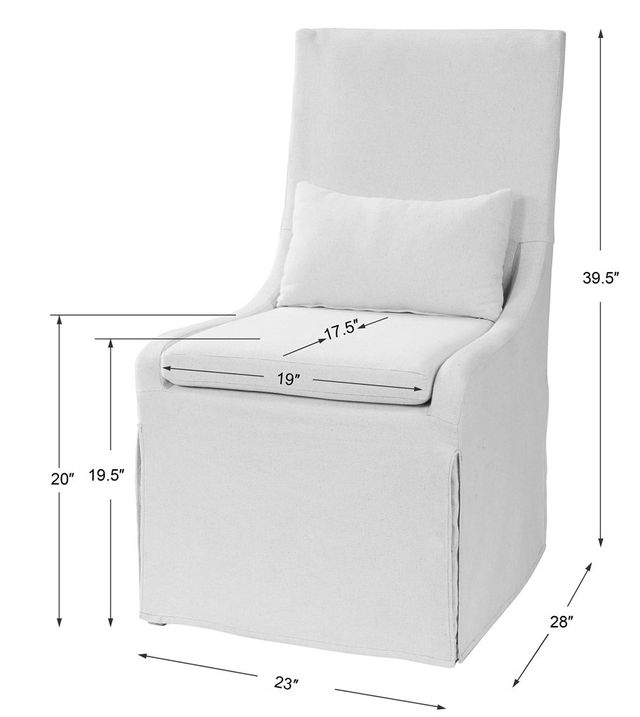 Uttermost® Coley White Armless Chair-1