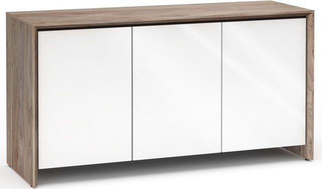 Salamander Designs® Barcelona 337 AV Cabinet-Natural Walnut/Gloss White