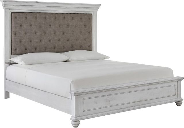 Benchcraft® Kanwyn 5-Piece Whitewash Queen Panel Bed Set-1
