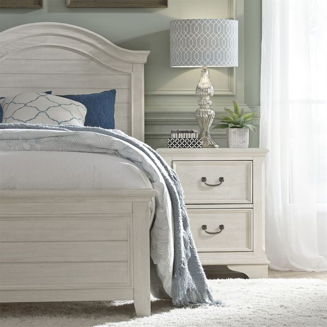 Liberty Furniture Bayside Heavy Wirebrushed Antique White Youth Twin Panel Bed-1