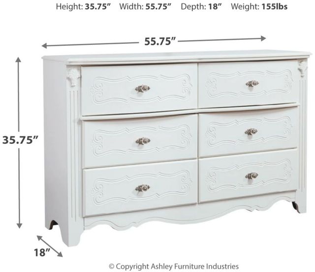 Signature Design by Ashley® Exquisite White Dresser and French Style Bedroom Mirror 2